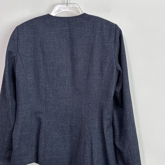 John Meyer Blazer 10 Zip Front Denim Blue Suit Business Career Classic Party NEW - Picture 9 of 12